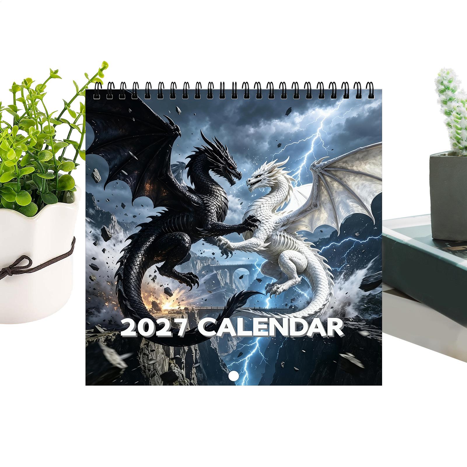 Home Office Wallpaper - Calendario de pared espiralado Dragon 2027,