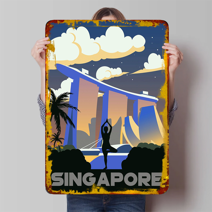 Home Office Singapore - Singapur Marina Bay Sands Yoga Silueta
