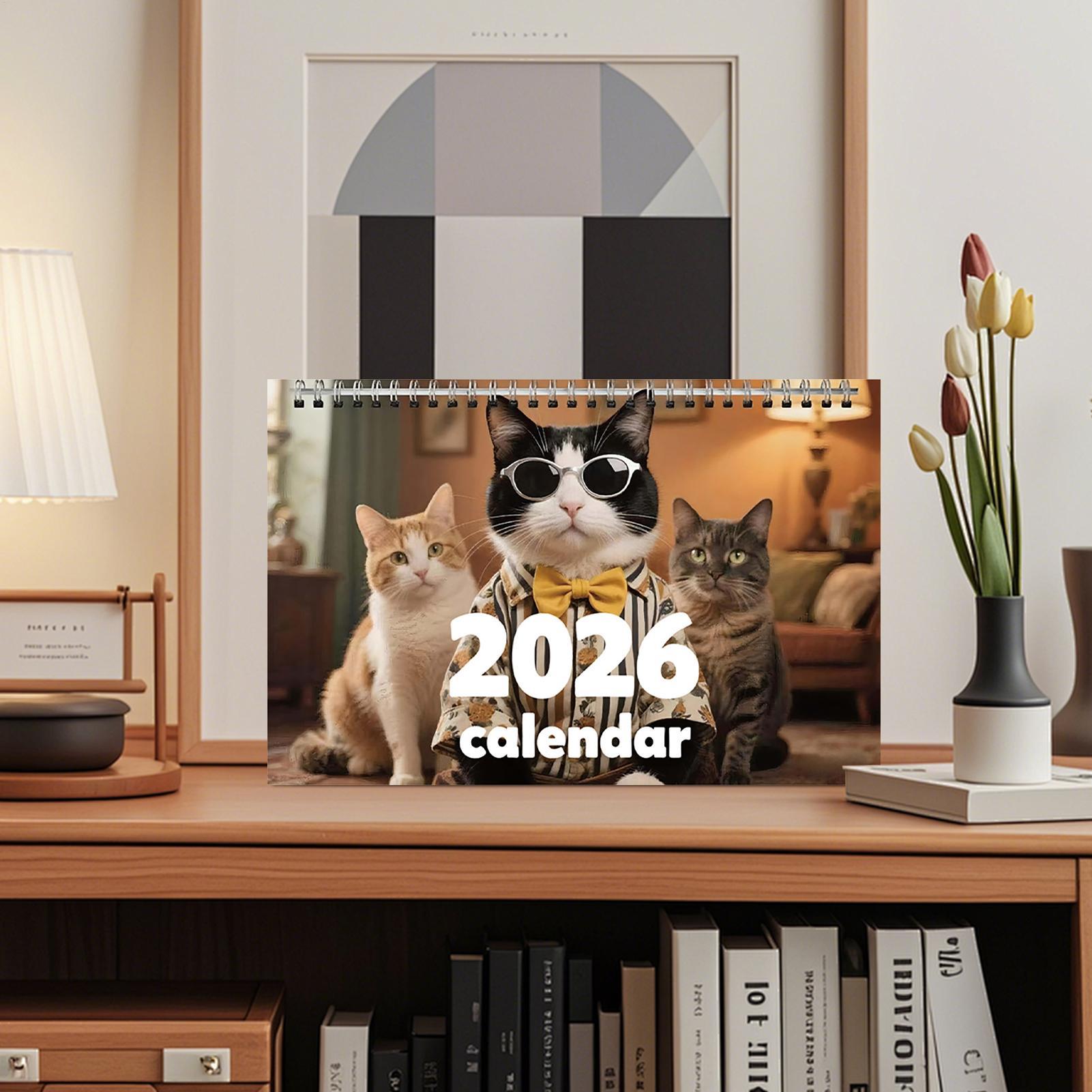 Home Office Wallpaper - Calendario de pared de gato 2026