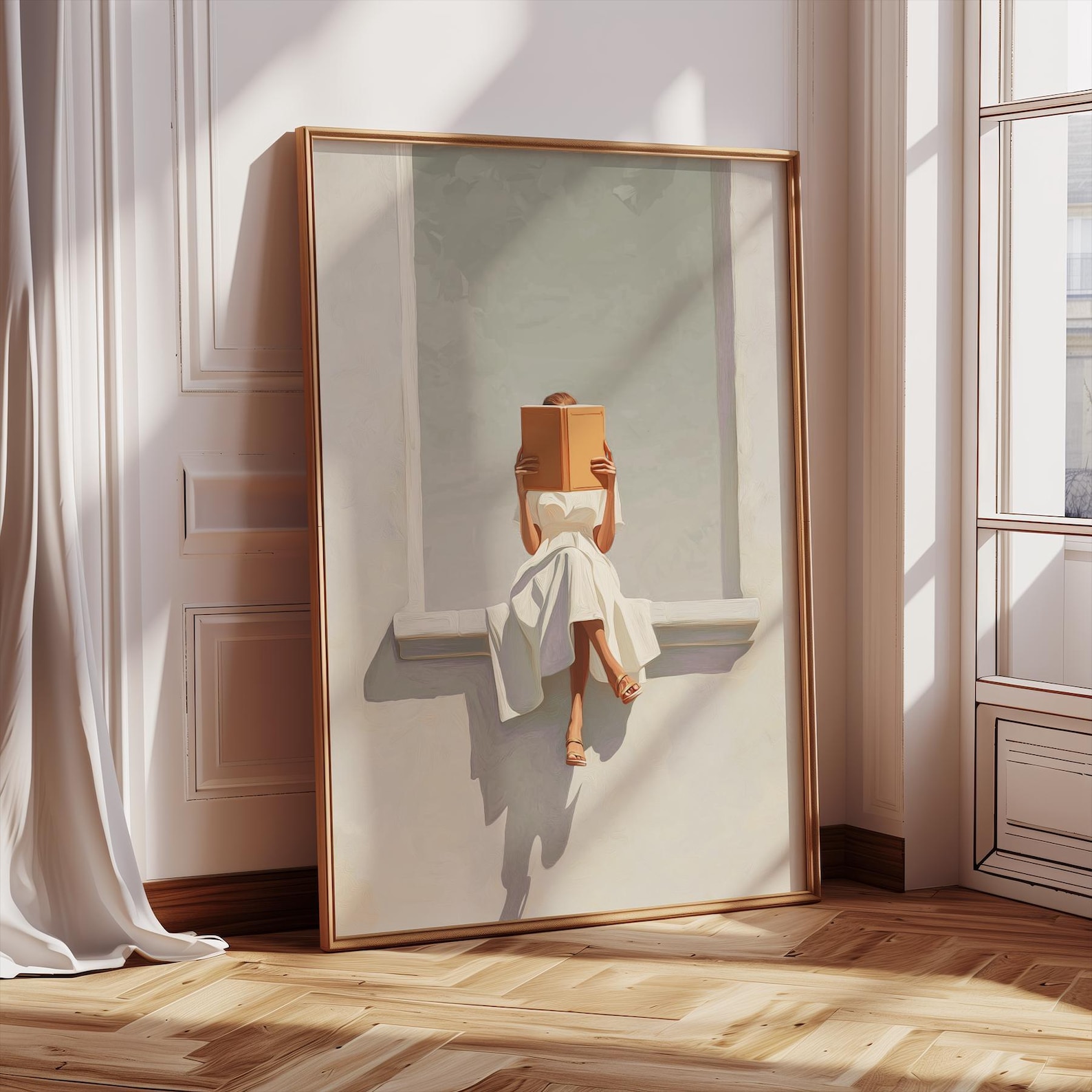 Home Office Minimalist - Impresión artística moderna abstracta en lienzo