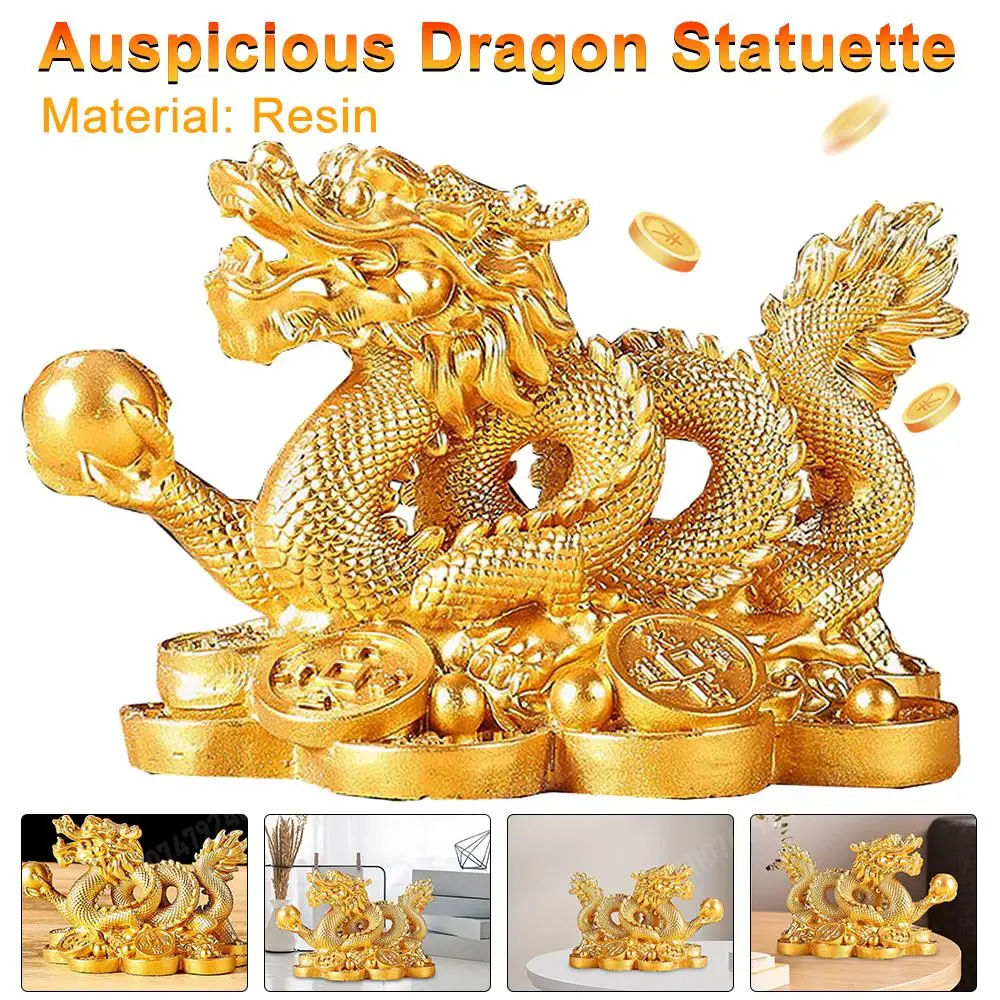 Home Office 2024 - ESTATUILLA china de dragón de dinero