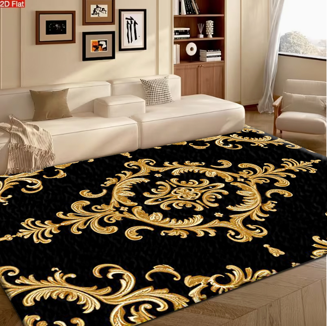 Home Office Background - Alfombra de Lujo con Diseño Barroco
