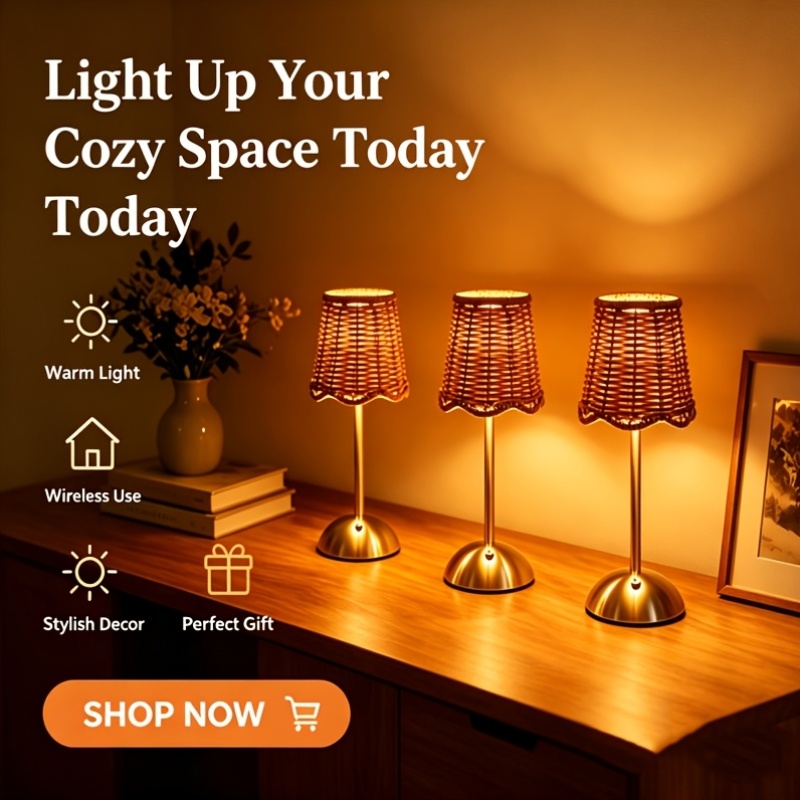 Lámpara de Mesa de Ratán Tejid - Home Office Lamp reseña y precio