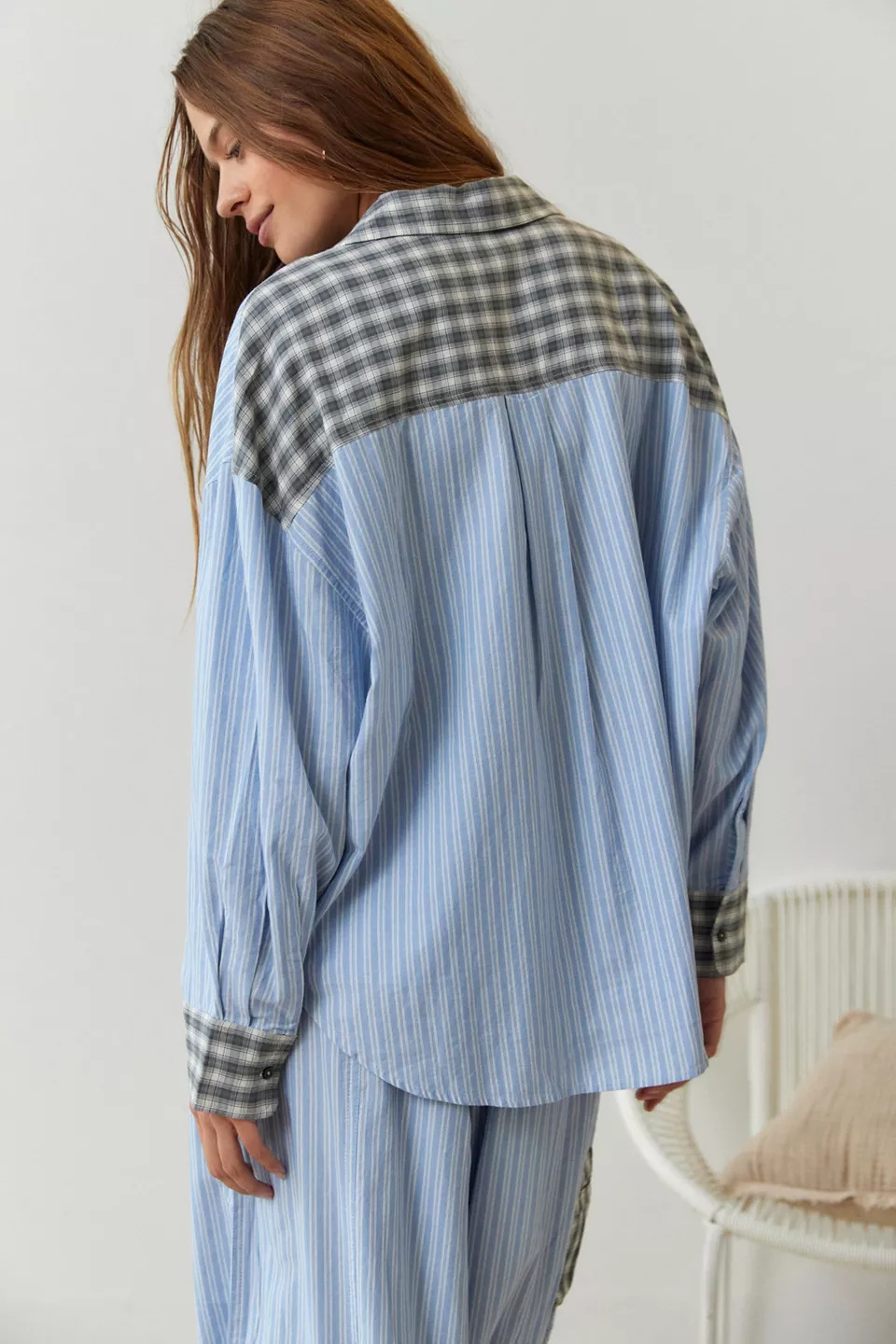 Blusa de retazos a cuadros a r - Home Office 2024 reseña y precio