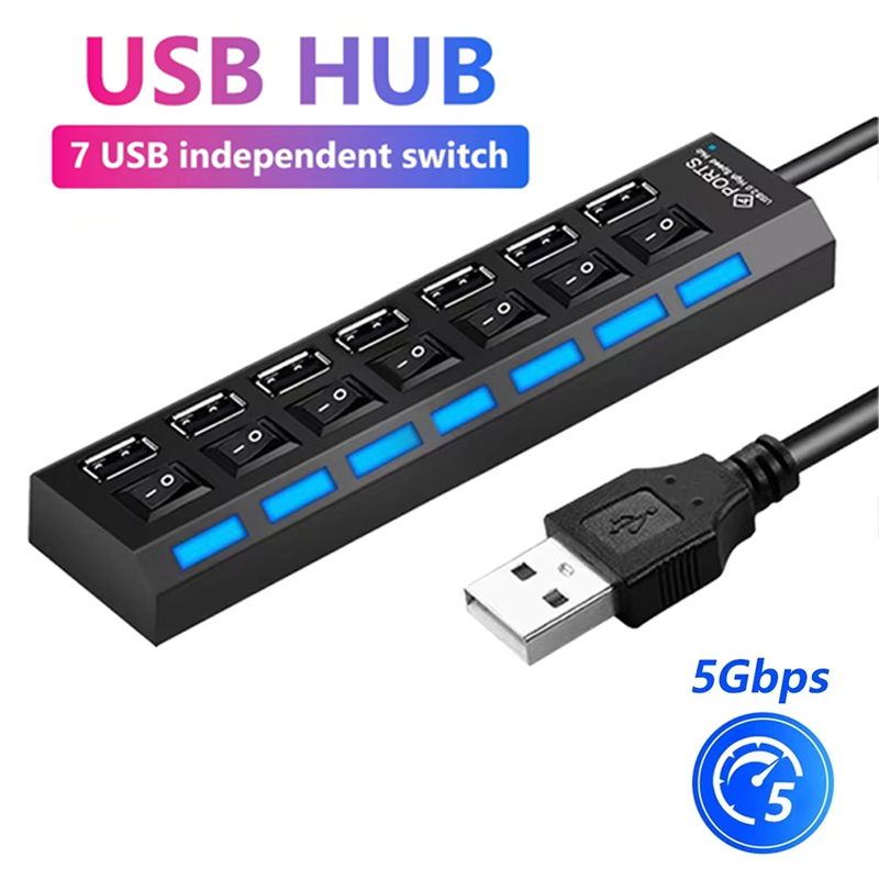 Divisor Hub USB 2,0 de 7 puert - Home Or Office Use reseña y precio