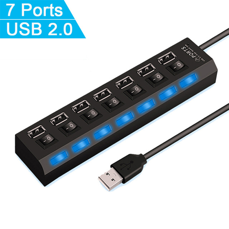 Divisor Hub USB 2,0 de 7 puert - Home Or Office Use reseña y precio